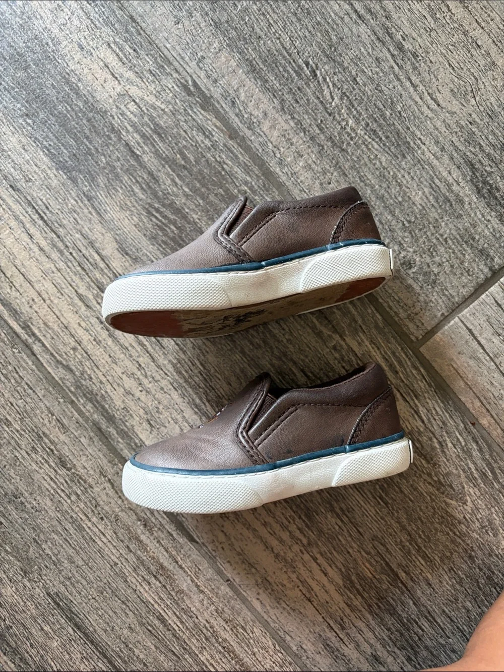 Polo by Ralph Lauren Brown Leather-Look Slip-On Kids Shoes